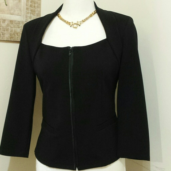 Lafayette 148 New York Tops - Lafayette 148 NY zip top jacket square neck sz 4